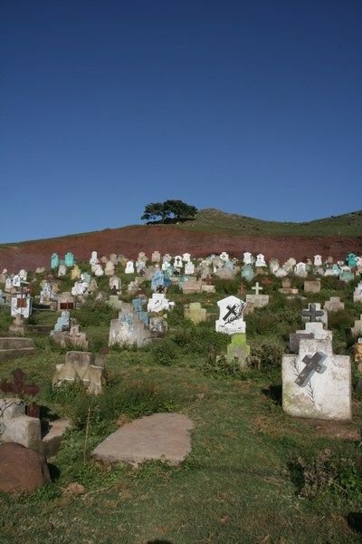 Walk up Akaki Hill through the cemetery
