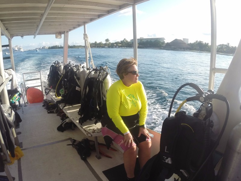 Riding out to the dive site.
