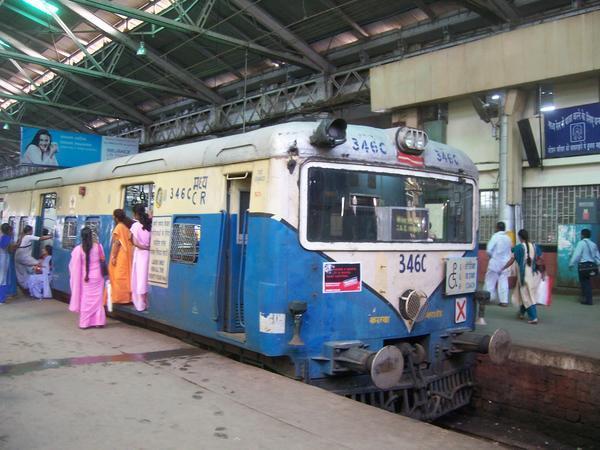 Train in Mumbai's Victoria Station