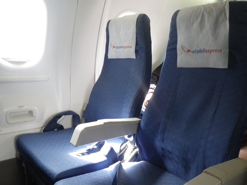 The seats my friends should have been in on the flight back to Manila