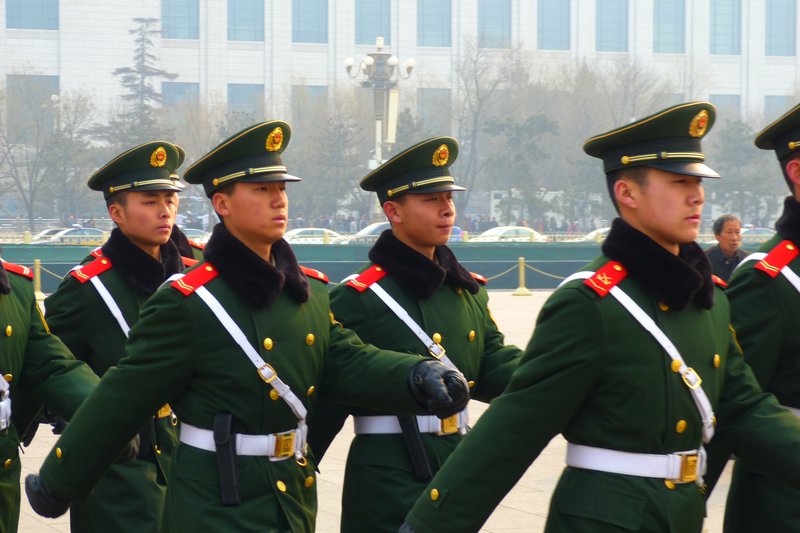 Soldiers Marching in Tiananmen Square