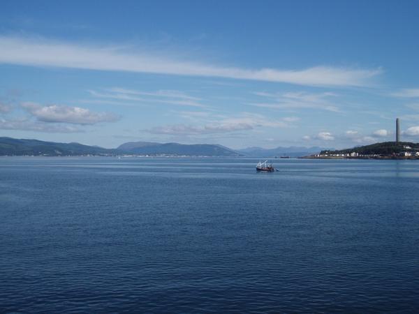Looking up the Clyde from ferry - Monday
