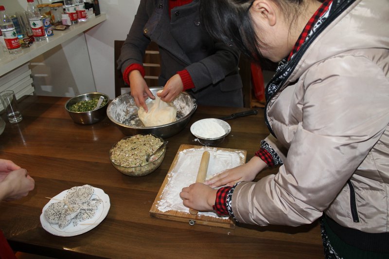 Making dumplings 