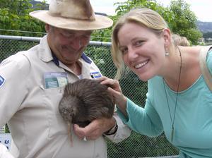 Me Petting a Kiwi