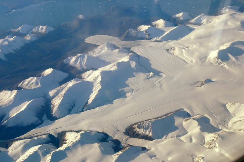 Gletsjers boven het noorden van Canada