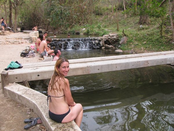Val at the hot springs
