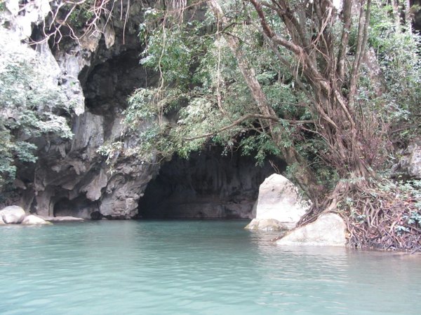 The mouth of the caves