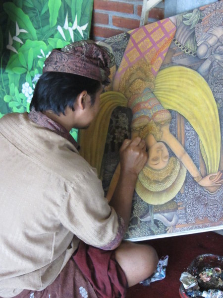 An Artist at work in Ubud