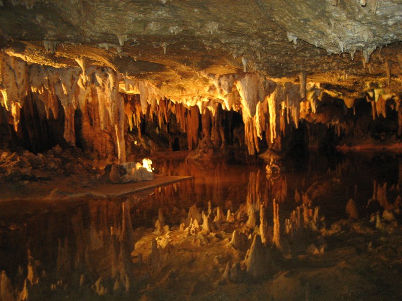 Luray Caverns reflection in 2" of water