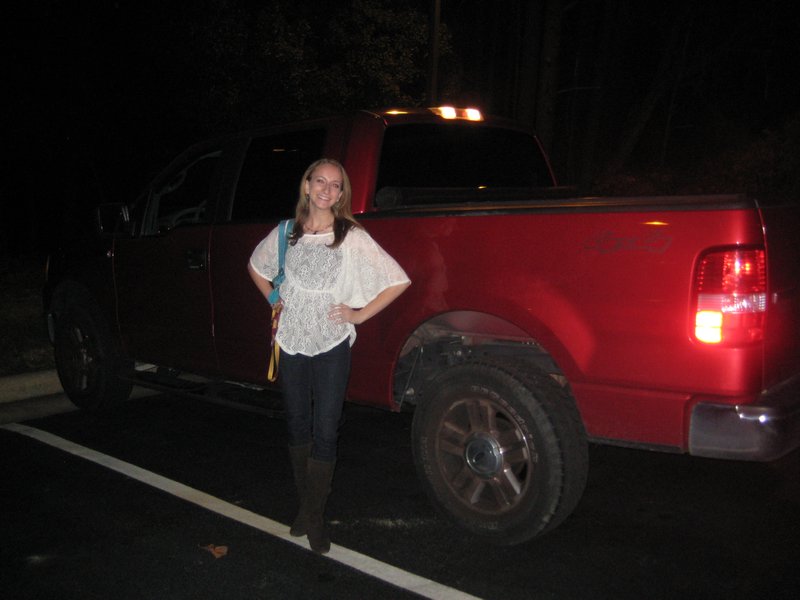 Jac and her giant truck.
