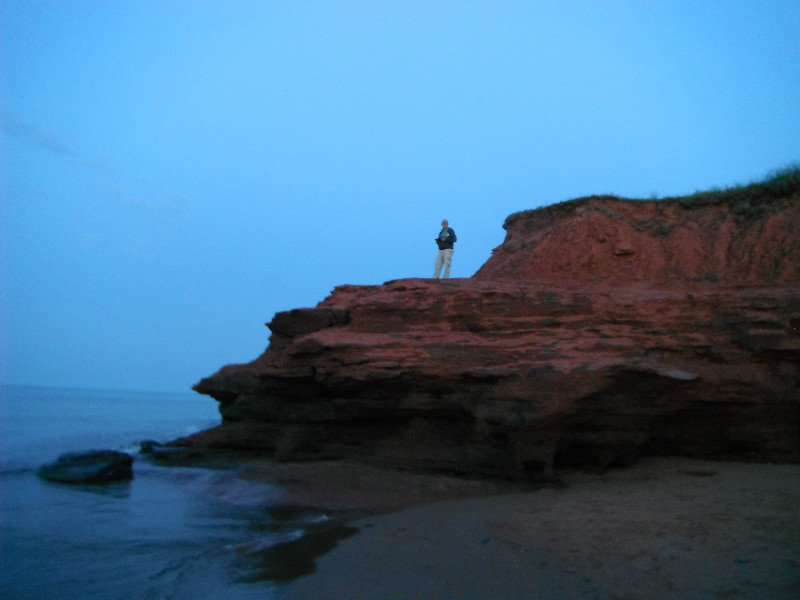 Carl stands on an eroding cliff at Thunder Cove