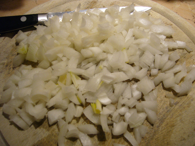 Finely chop the onion