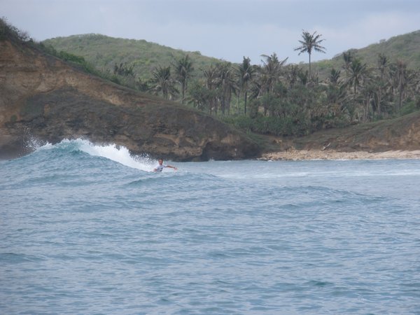 Rich surfing at Lombok