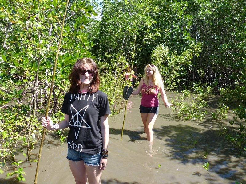 Amy and I walking through the mangroves as part of our Aboriginal Experience!