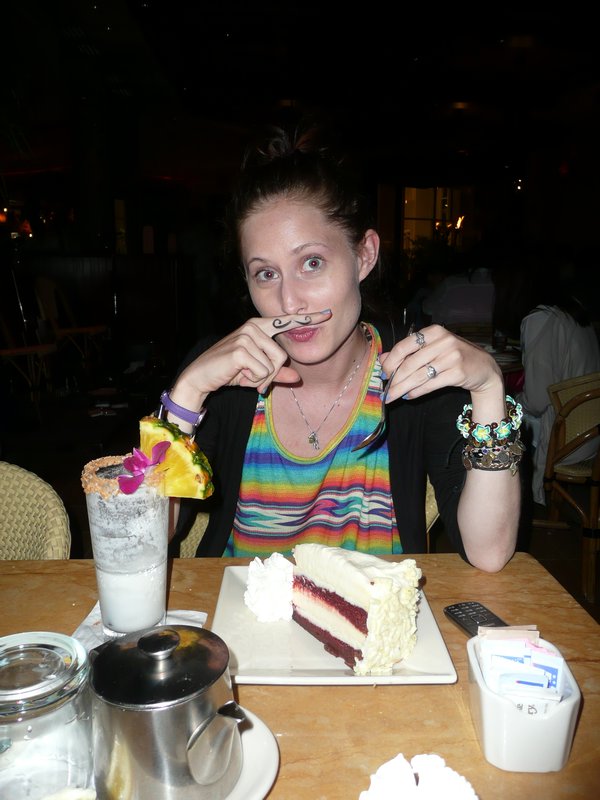 Me messing around in the Cheesecake Factory.