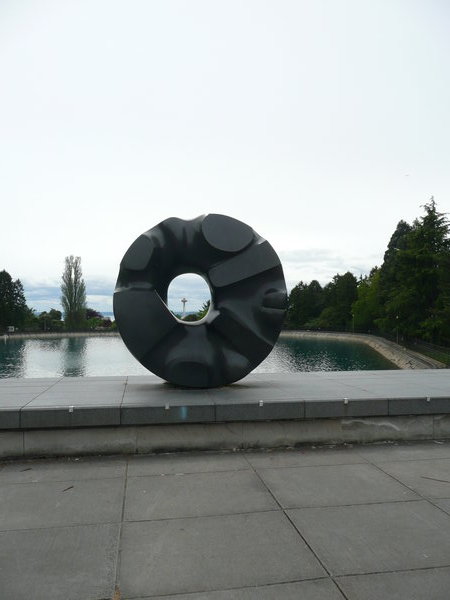 'Black Sun' sculpture in Volunteer Park.