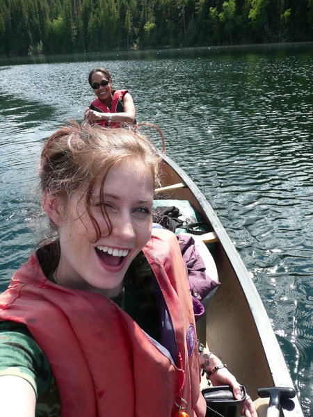 Eva and I on our canoe trip on Clearwater Lake.
