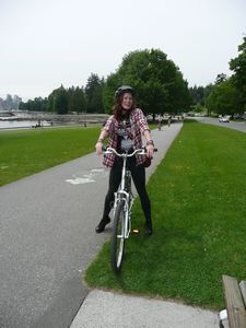 Cycling in Stanley Park.