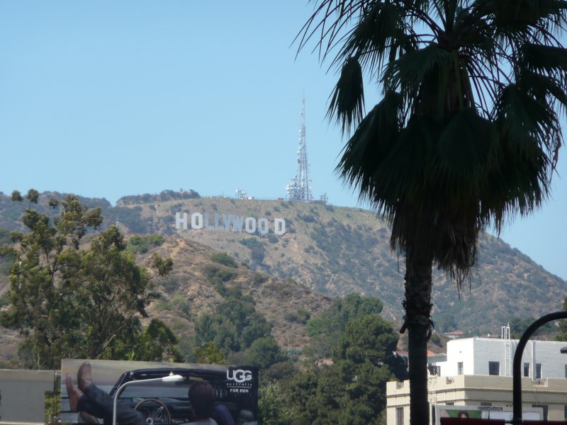 Hollywood sign, way off in the distance!