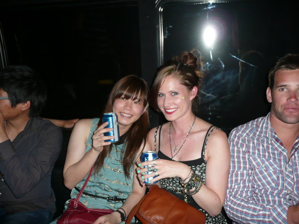 Me and Yumi in the 'party bus'.