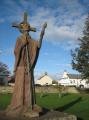 Statue of St Aidan outside the Priory