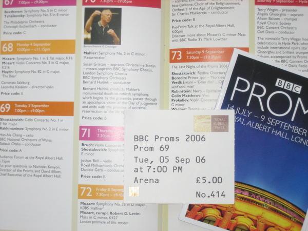 Proms programmes and ticket