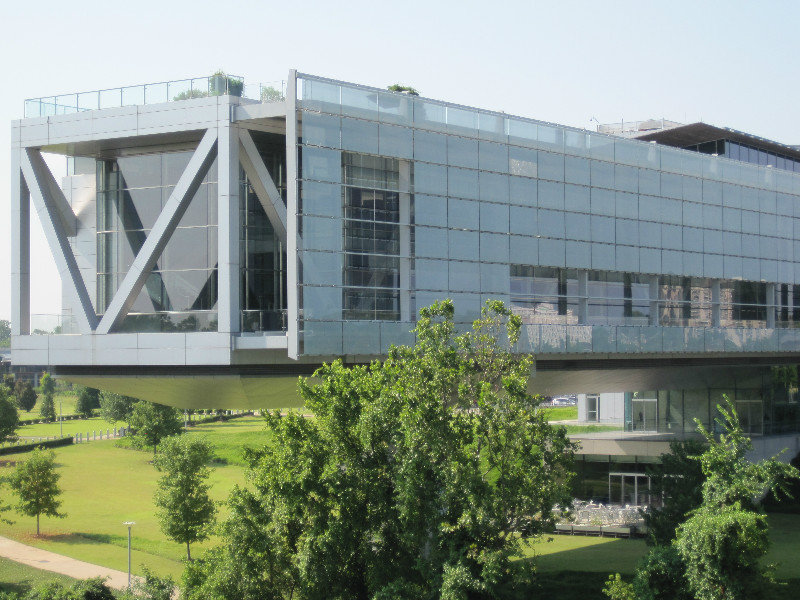view of Clinton library from the bridge