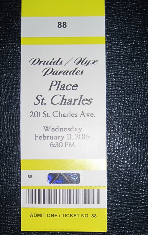 Entry ticket to reserved seating for parade