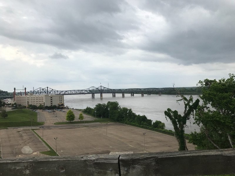 View from the bluffs of Vicksburg down to the Mississippi