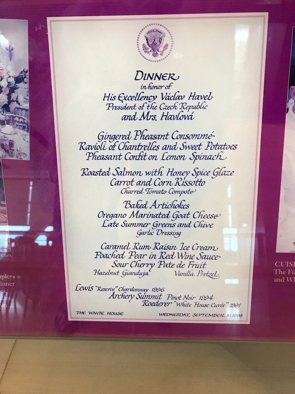 State dinner menu