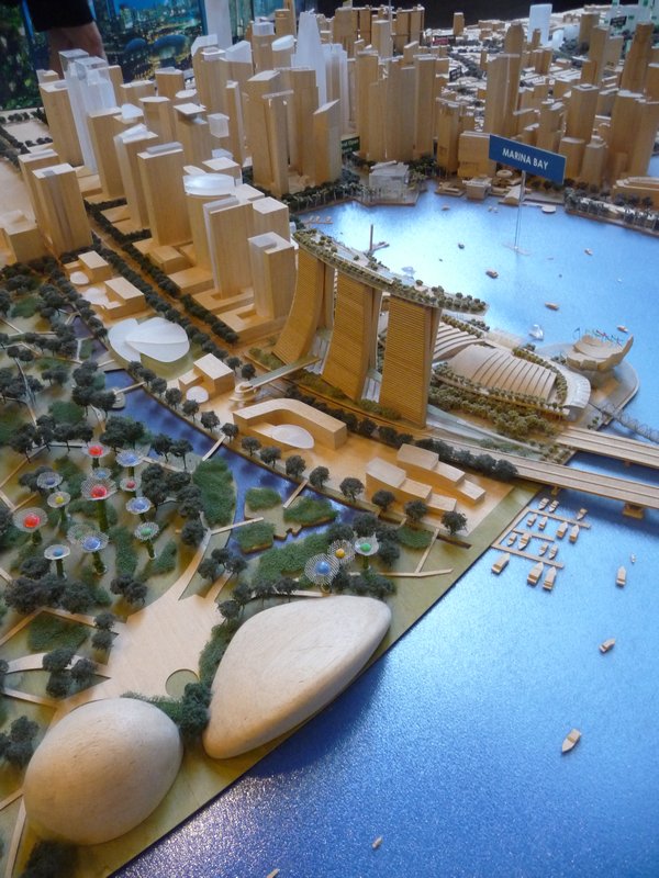 maquette de Marina Bay et du parc South Marina Bay (ouverture officielle fin juin....zut!)