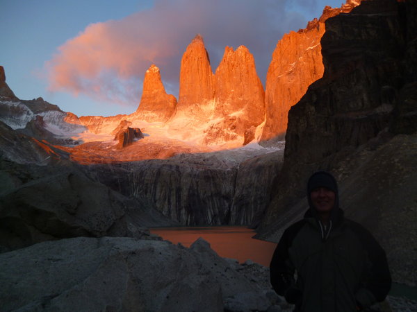 The Torres del Paine at sunrise