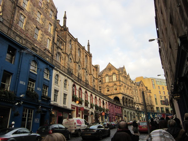 Street in Edinburgh leading up to the castle