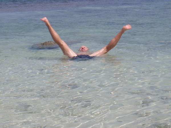 Paul making a late entry for GB synchronised swimming team!