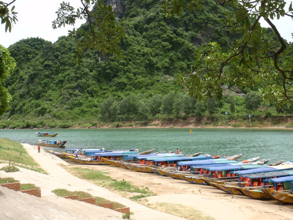 Boats to the Phong Nha Cave