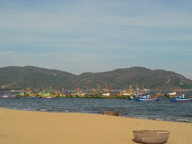 Fishing boats just off shore