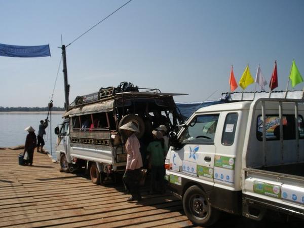 Car ferry at Champasak