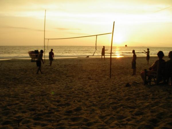 Playing volleyball, Koh Phayam