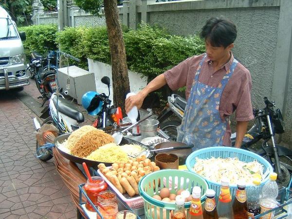 A Street Vendor Making Phad Thai