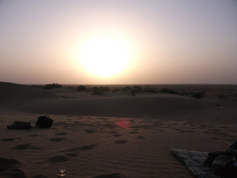 Sun set over the desert