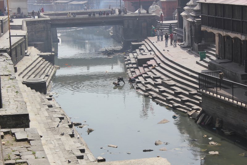 The ghats at  Pashupathinath Temple