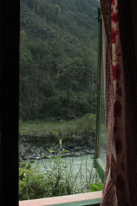 View from the room of my guesthouse of the Marsyangdi Nadi river