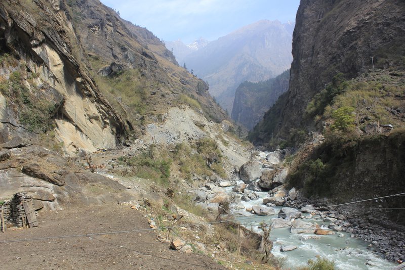 Marsyangdi Nadi river and the trail