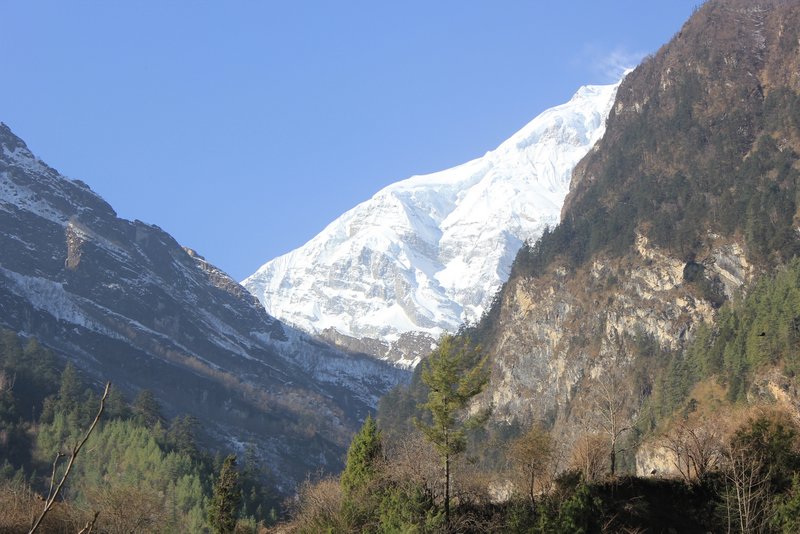 Mountain view of the Annapurna's from Chame
