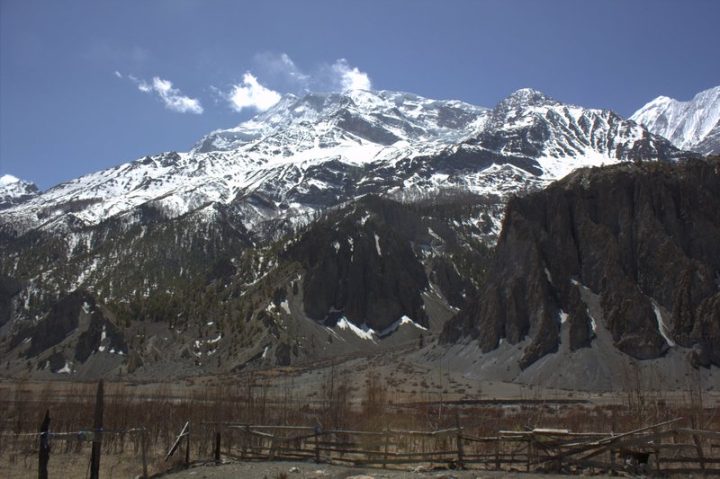 Annapurna III in between Brega and Manang villages