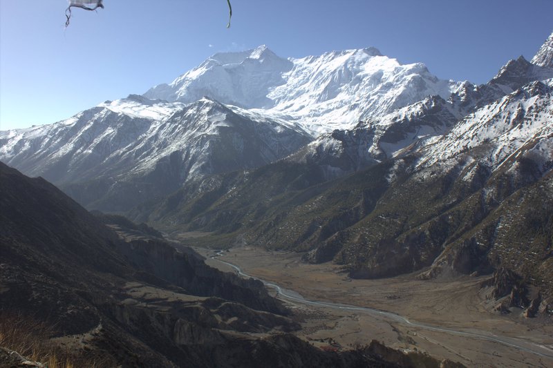 View from the 100 rupee llama's monastery of the Manang valley 4