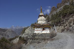 Buddhist stupa on the trail