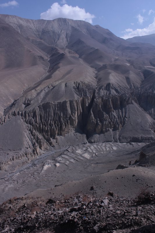 The arrid Nevada like valley near Muktinath
