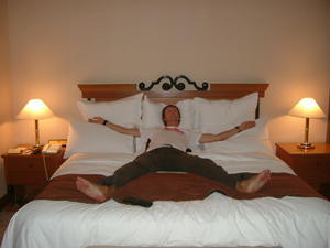 Chris on the King Size bed!