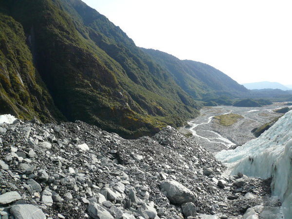  view down one side of glacier